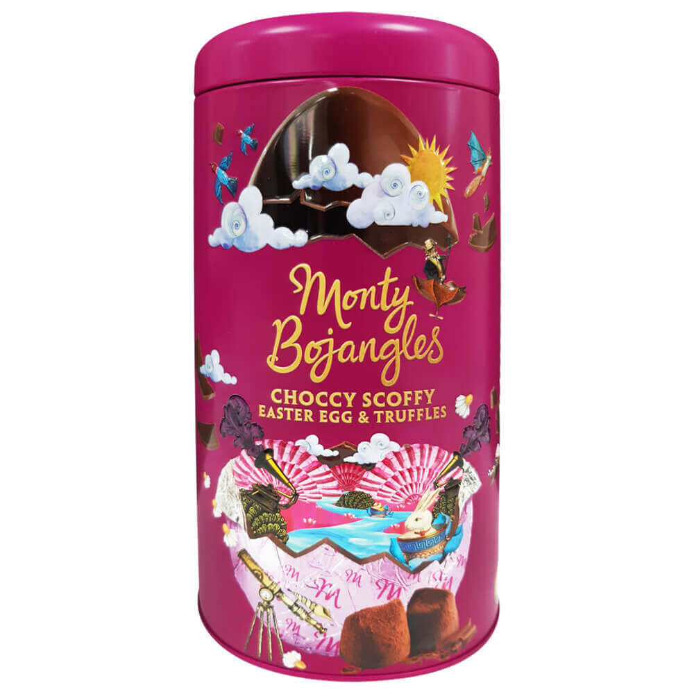 Monty Bojangles Choccy Scoffy Easter Egg & Truffles in Tin 175g